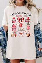 All Booked for Valentines Graphic Heavy Cotton Tee