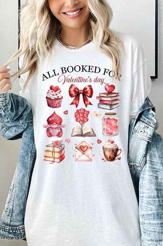 All Booked for Valentines Graphic Heavy Cotton Tee