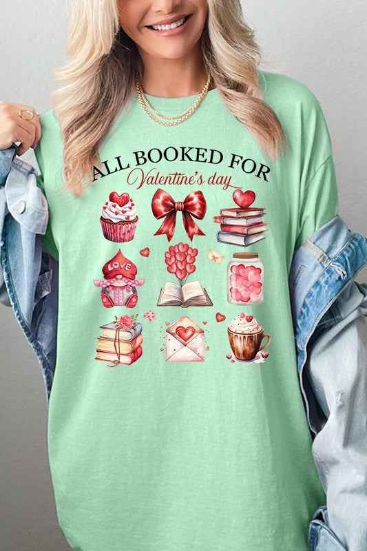 All Booked for Valentines Graphic Heavy Cotton Tee