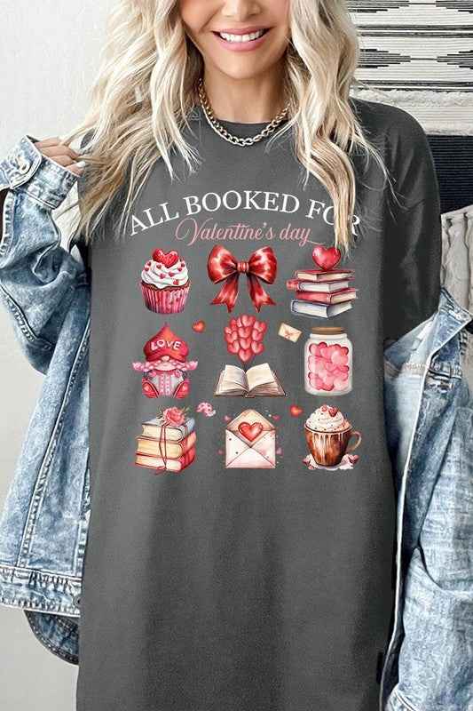 All Booked for Valentines Graphic Heavy Cotton Tee