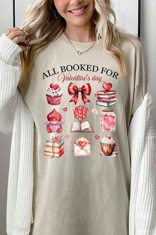 All Booked for Valentines Graphic Heavy Cotton Tee