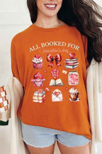 All Booked for Valentines Graphic Heavy Cotton Tee