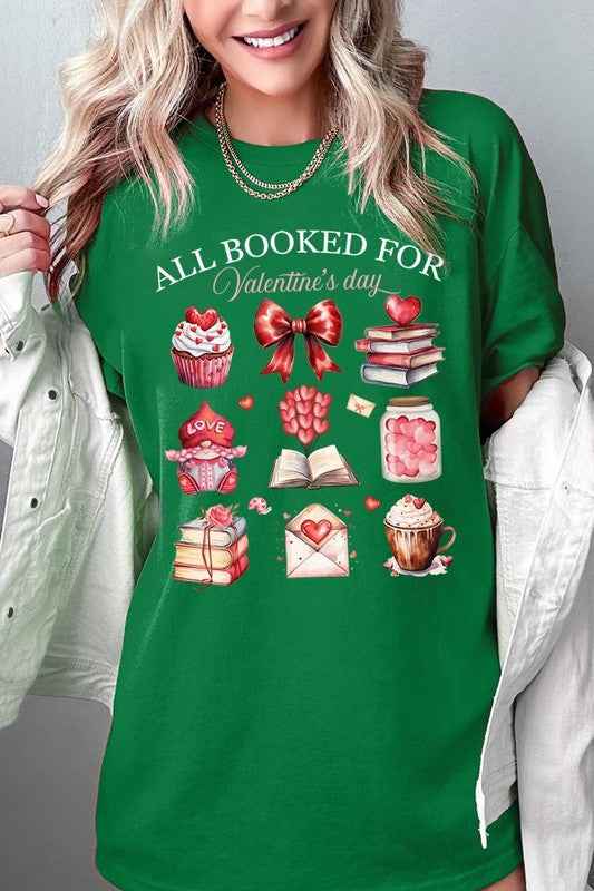 All Booked for Valentines Graphic Heavy Cotton Tee