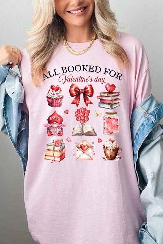 All Booked for Valentines Graphic Heavy Cotton Tee