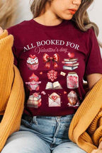 Valentines Book Lover Tee – All Booked for Valentines TShirt