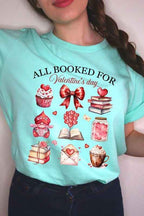Valentines Book Lover Tee – All Booked for Valentines TShirt