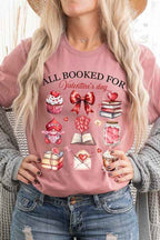 Valentines Book Lover Tee – All Booked for Valentines TShirt