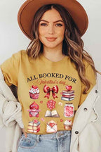Valentines Book Lover Tee – All Booked for Valentines TShirt
