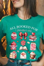 Valentines Book Lover Tee – All Booked for Valentines TShirt