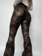 Fiona High Waisted Bell Bottom Flare Jeans – Snakeprint Stretch Denim
