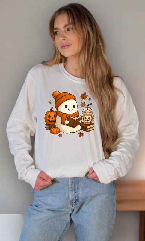Ghost Books Long Sleeve Graphic Tee