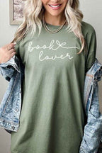 Book Lover Script Tee – Minimalist Graphic Cotton T-Shirt