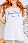 Book Lover Script Tee – Minimalist Graphic Cotton T-Shirt
