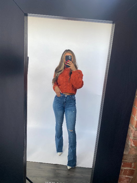 Sarah Distressed Flare Jeans Medium Wash