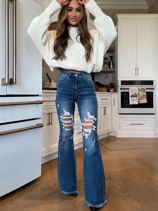 Viral Lainey Tummy Control Flare Jeans in Dark Wash