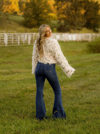 Fiona High Waisted Bell Bottom Flare Jeans – Medium Wash Denim