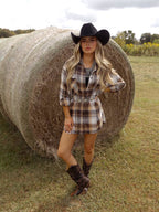 Crisp Breeze Oversized Plaid Flannel Shirt – Button Down