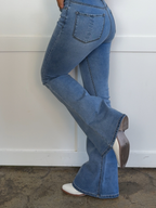 Danny Medium Wash Flare Jeans – High Rise Stretch Denim