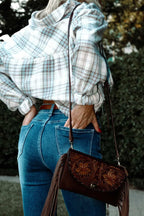 Rory Cropped Plaid Flannel – Raw Hem Button Down