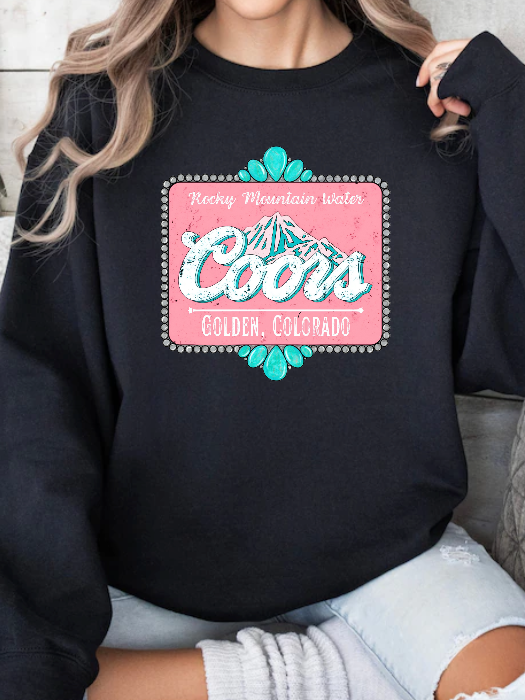 Rocky Mountain High Graphic Crewneck in Black