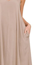 Light Mocha Arc Hem Cami Dress