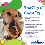 SodaPup Honey Bone chicken flavored nylon teething ring with textured ridges for puppies and power chewers up to 55 pounds.
