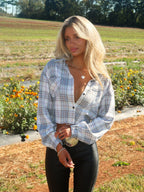 Rory Cropped Plaid Flannel – Raw Hem Button Down