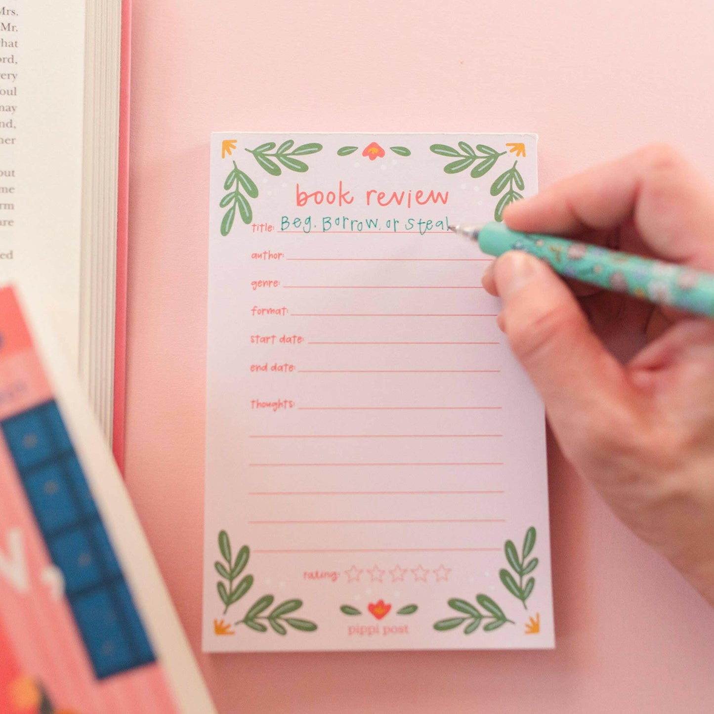 Pippi Post - Book Review 4x6 Notepad