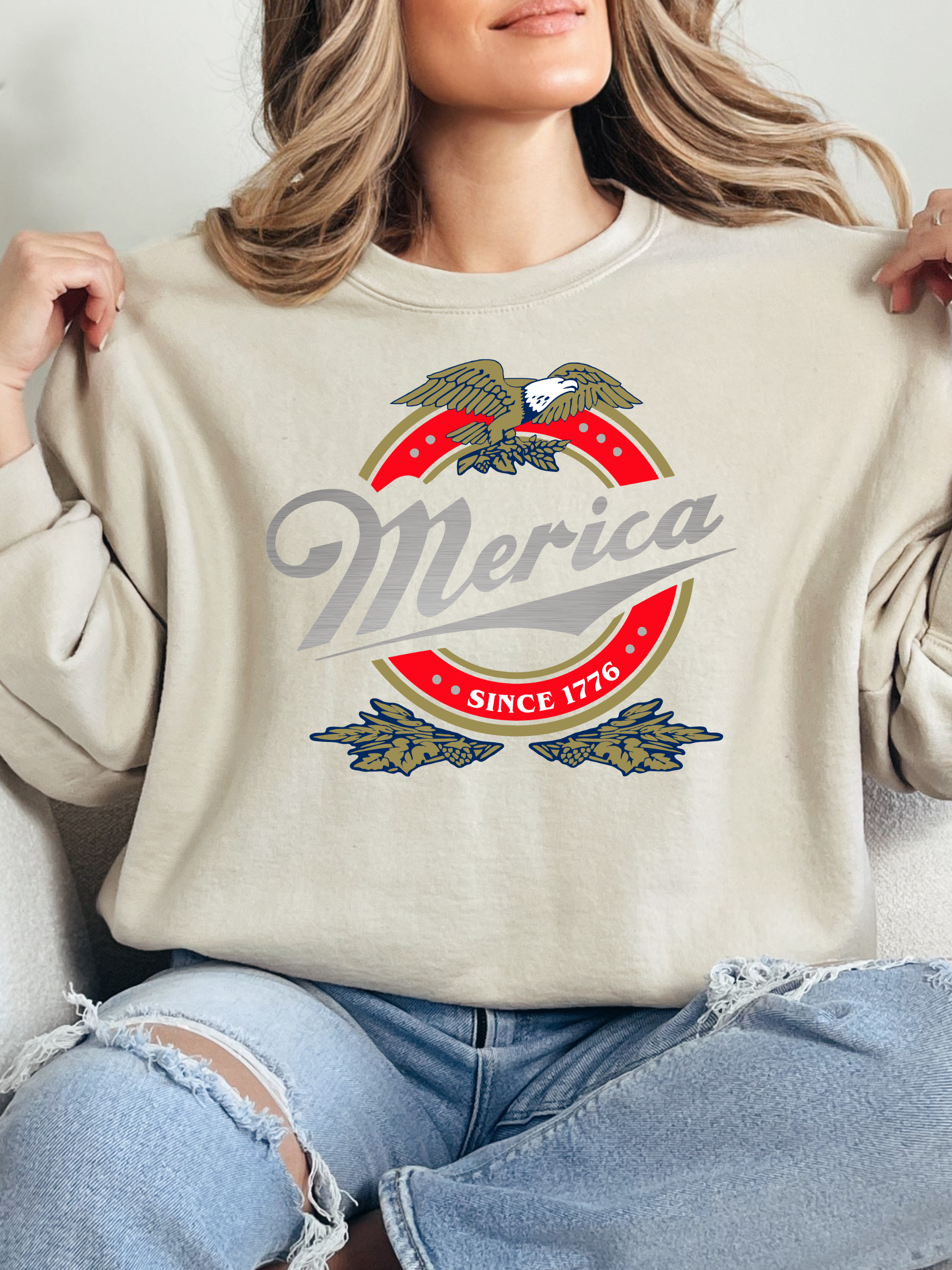 Merica Graphic Tee – Patriotic Red White Blue Shirt