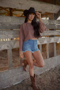 Saylor Distressed Denim Shorts – Medium Wash | Willow Boutique Exclusive