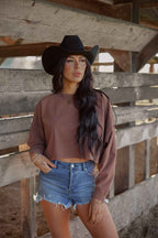 Saylor Distressed Denim Shorts – Medium Wash | Willow Boutique Exclusive