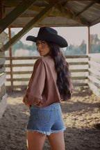 Saylor Distressed Denim Shorts – Medium Wash | Willow Boutique Exclusive