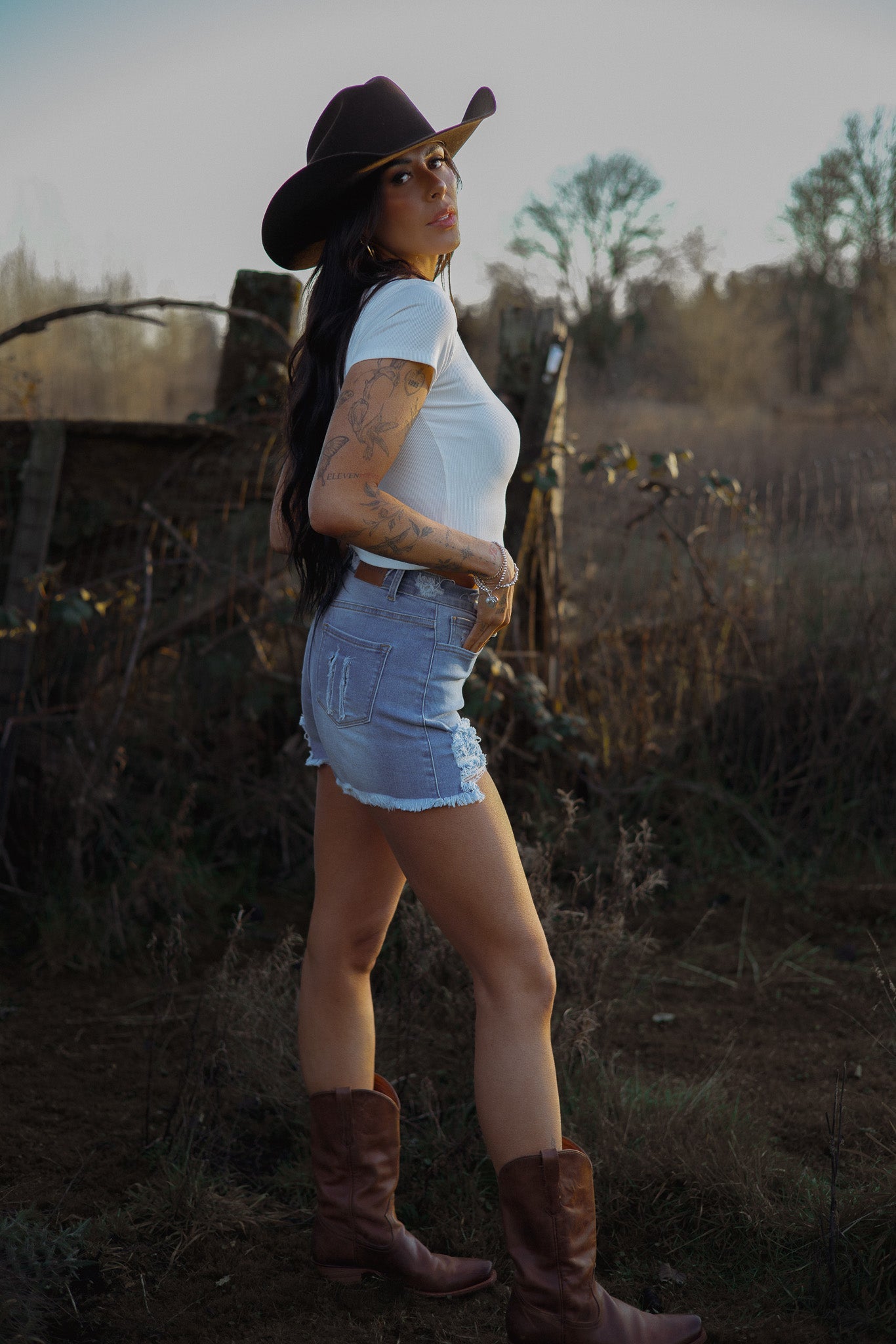 Breanne Distressed High Rise Shorts – Medium Wash Denim