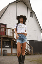 Lindsey Asymmetrical Distressed Shorts Medium Wash