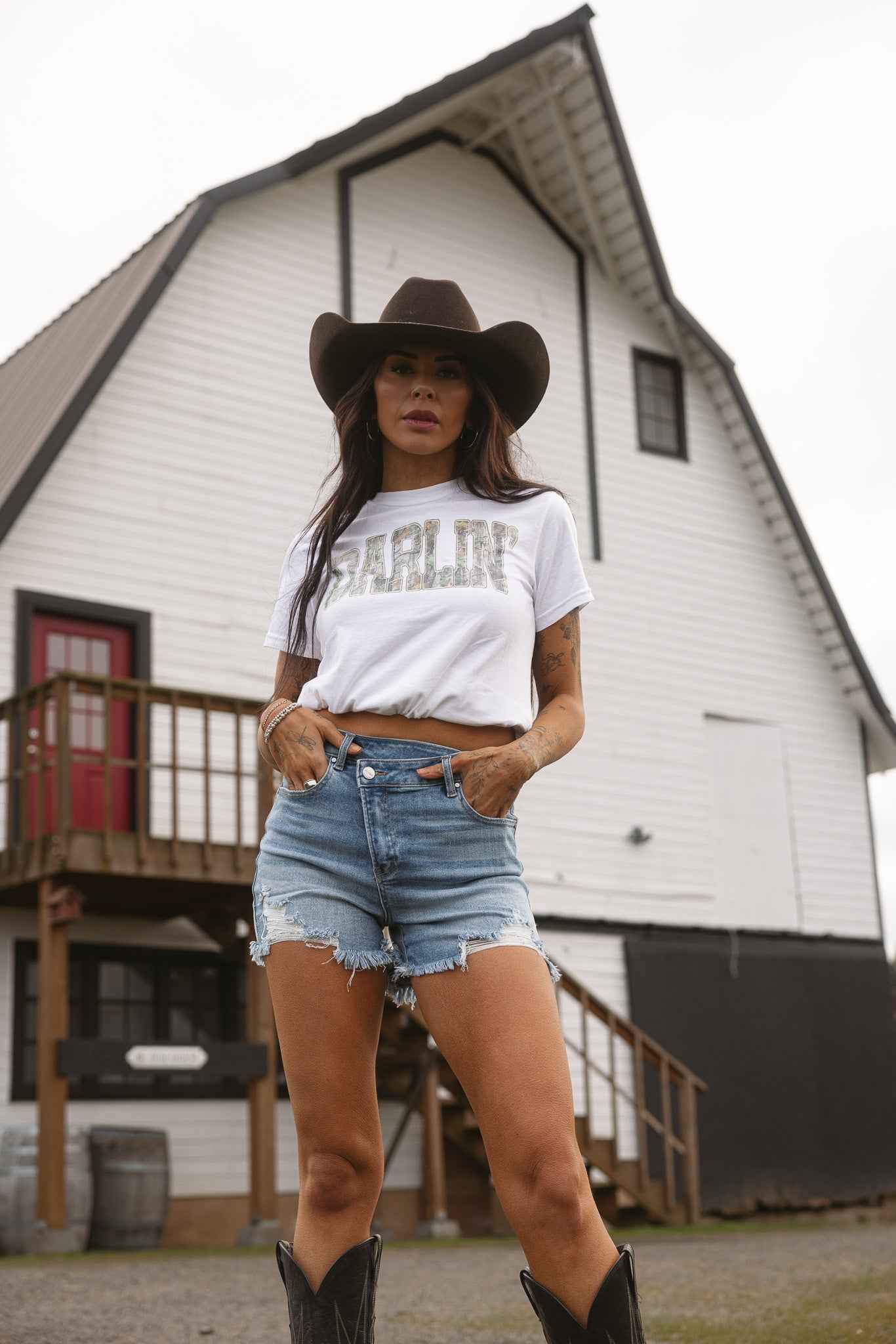 Lindsey Asymmetrical Distressed Shorts Medium Wash