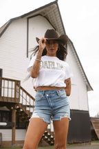 Lindsey Asymmetrical Distressed Shorts Medium Wash
