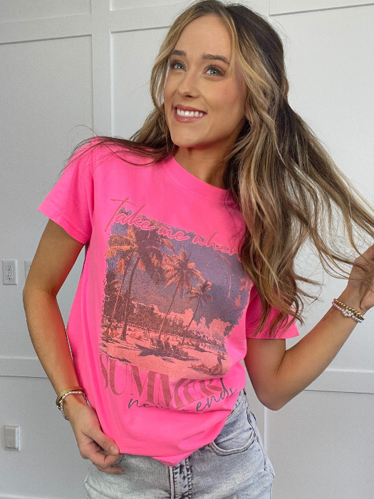 Fun in the Sun Short Bundle – Denim Shorts + Graphic Tee Outfit (1 Willow Short + 1 Graphic Tee)