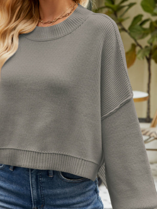Golden Hour Lantern Sleeve Sweater in Charcoal