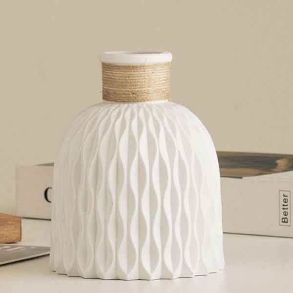 Fluted Vase – Modern Decorative Plastic Flower Vase
