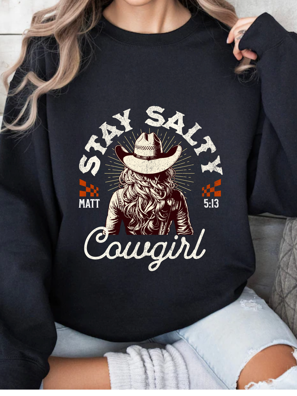 Stay Salty Christian Graphic Tee | Western Cowgirl Faith Shirt