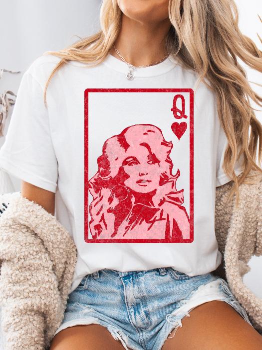 Queen Dolly Graphic Tee & Crewneck – Comfort Colors in White