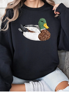 Patch Work Mallard Graphic crewneck in black