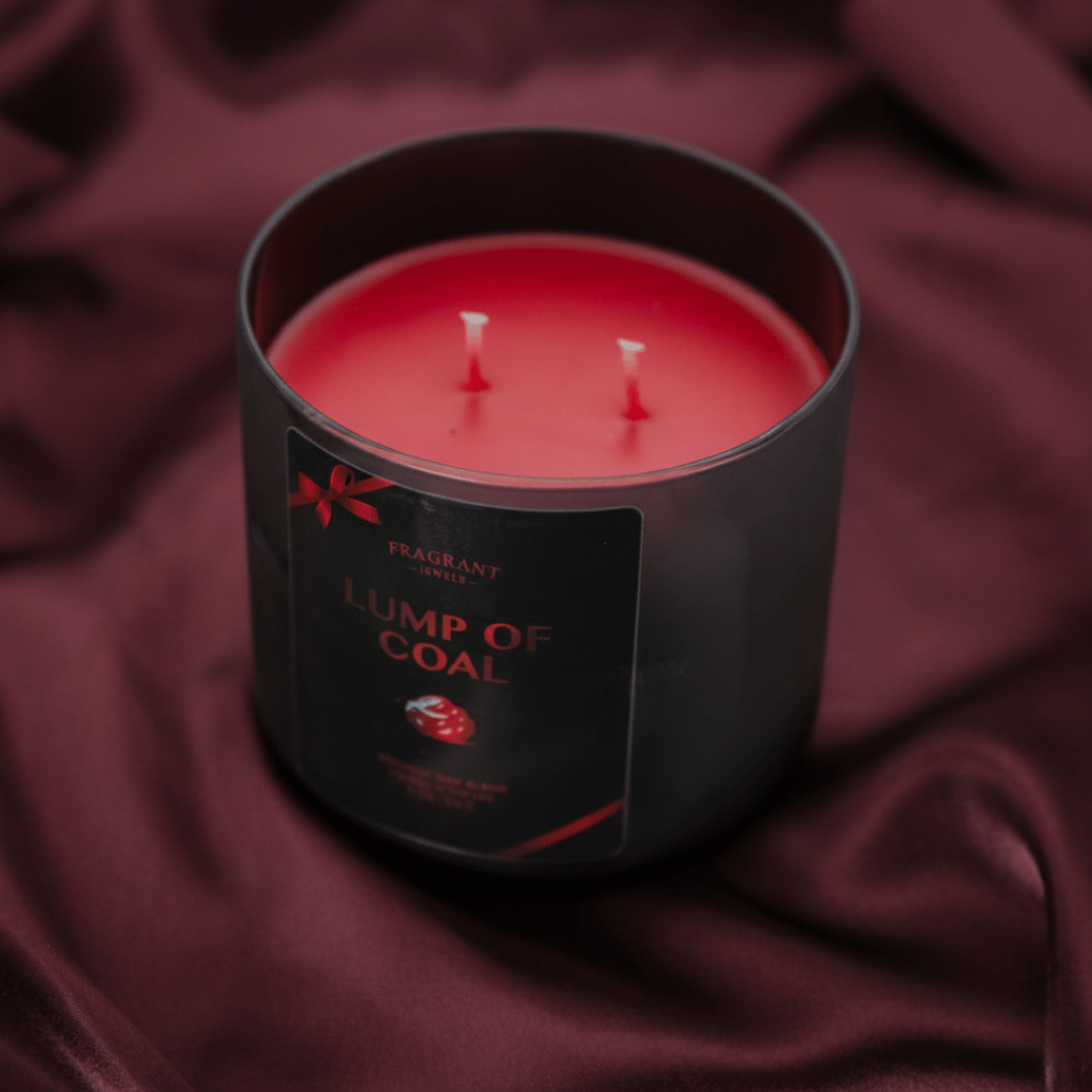 Lump of Coal Jewel Candle with Hidden Surprise Ring | Fragrant Jewels Funny Holiday Gift