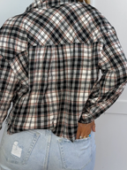Rory Cropped Plaid Flannel – Raw Hem Button Down