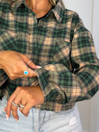 Rory Cropped Plaid Flannel – Raw Hem Button Down