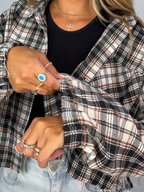 Rory Cropped Plaid Flannel – Raw Hem Button Down