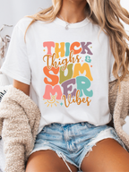 Thick Thighs and Summer Vibes Graphic Tee & Cropped Hoodie