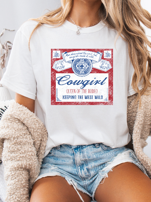 Queen of the Rodeo Graphic Tee, Cropped Hoodie & Crewneck in White