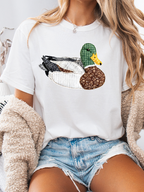 Patch Work Mallard Graphic in White