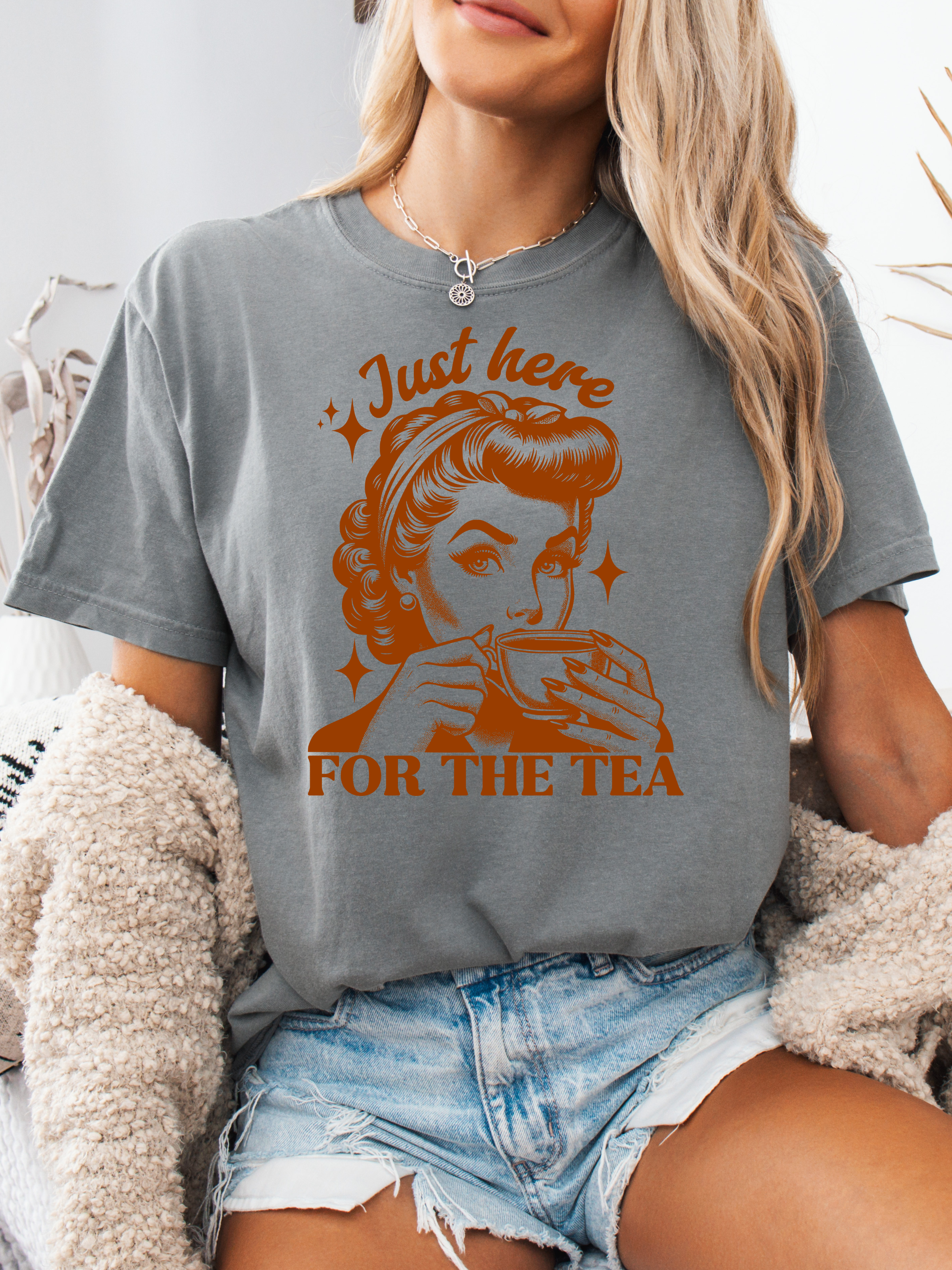 Here For The Tea Graphic Tee – Funny Boutique Shirt